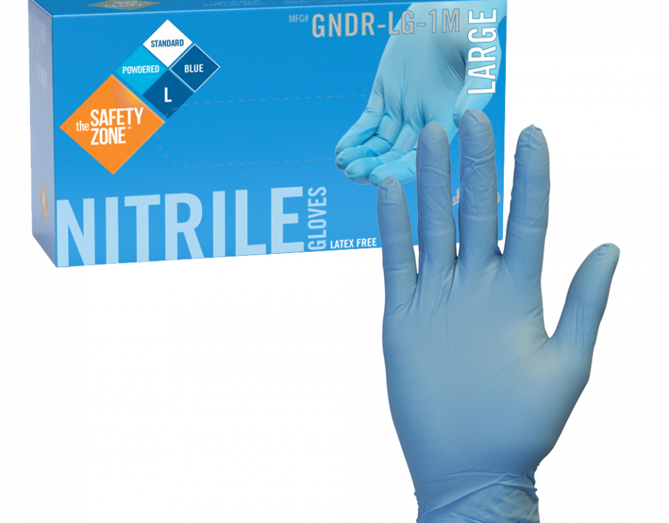 Powdered Blue Nitrile Gloves - Standard - GNDR-SIZE-1M