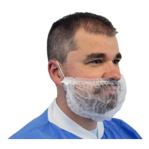 White Pleated Beard Covers - DBRD-1000-MM