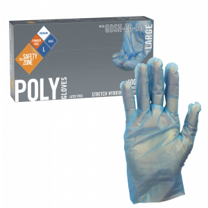 Blue TPE Stretch Polymer Gloves - GDSH-(SIZE)-BL