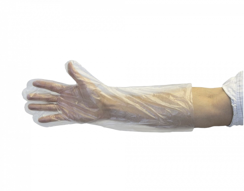 18" Clear Polyethylene Gloves - GDPE-LG-18