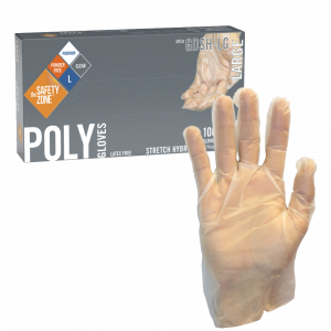 Clear TPE Stretch Polymer Gloves - GDSH-(SIZE)-LG