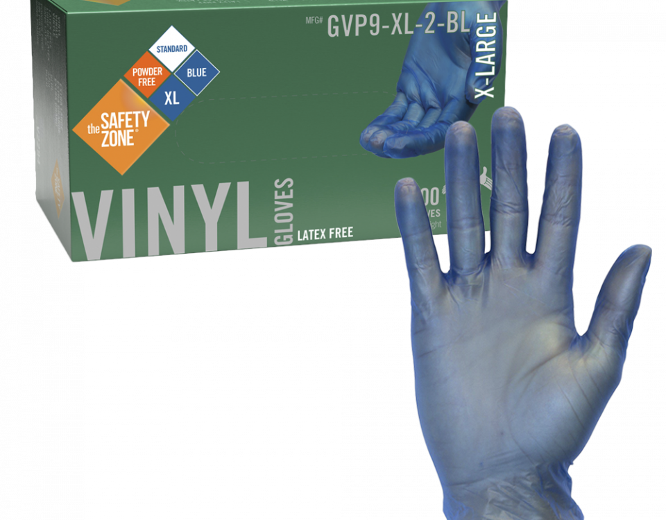 Powder-Free Blue Vinyl Gloves - GVP9-XL-2-BL