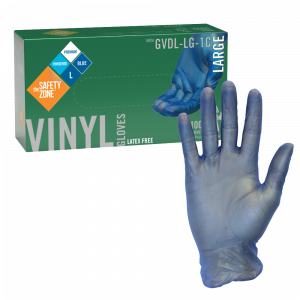 Powdered Blue Vinyl Gloves - GVDL-LG-1C - Premium Weight