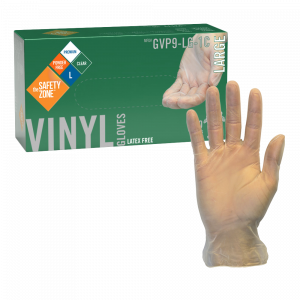 Powder Free Clear Vinyl Gloves - GVP9-LG-1C