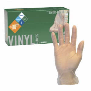 Powdered Clear Vinyl Gloves - GVDR-LG-1C - Premium Weight