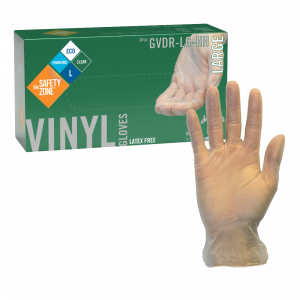 Powdered Clear Vinyl Gloves - GVDR-LG-HH - Lightweight