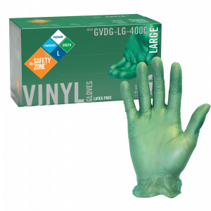Powdered Green Vinyl Gloves - GVDG-LG-400C - Premium Weight