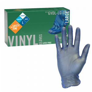 Powdered Blue Vinyl Gloves - GVDL-LG-1
