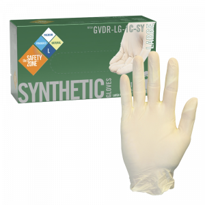 Powdered Natural Synthetic Vinyl Gloves - GVDR-LG-1C-SY - Premium Weight