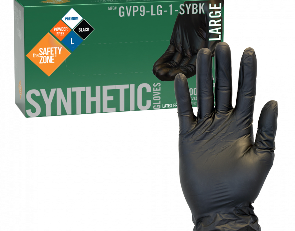 Synthetic Black Vinyl Gloves - GVP9-LG-1-SYBK