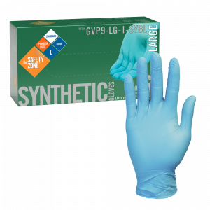 Synthetic Blue Vinyl Gloves - GVP9-LG-1-SYBL