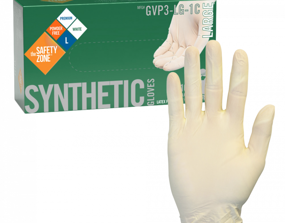 Synthetic Natural Vinyl Gloves - GVP3-LG-1C